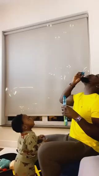 Daddy and kids moment with Tobi bakare