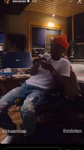 Starboy wizkidayo spotted in the studio cooking
