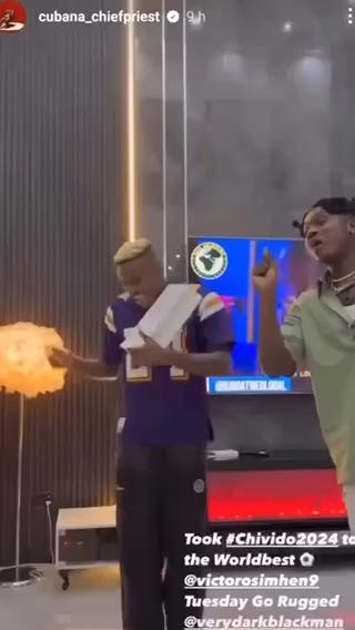 Victor Osimhen dancing happily as he gets