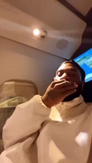  Burna Boy on his way home from