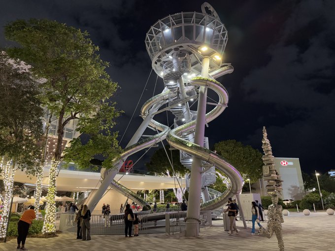 Experience the Thrill: 93-Foot-Tall Slides at Aventura Mall, Miami!