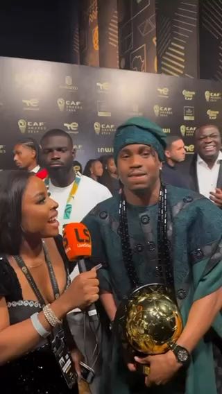  Ademola Lookman immediately after winning the African