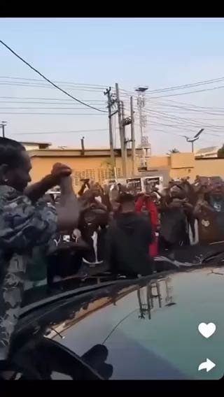  Burna Boy earlier today after a night