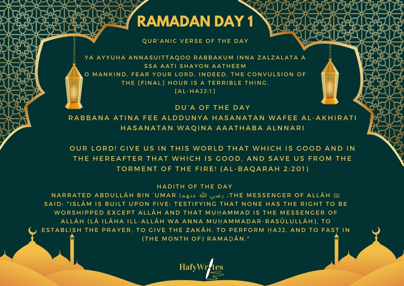 RAMADAN DAY 1