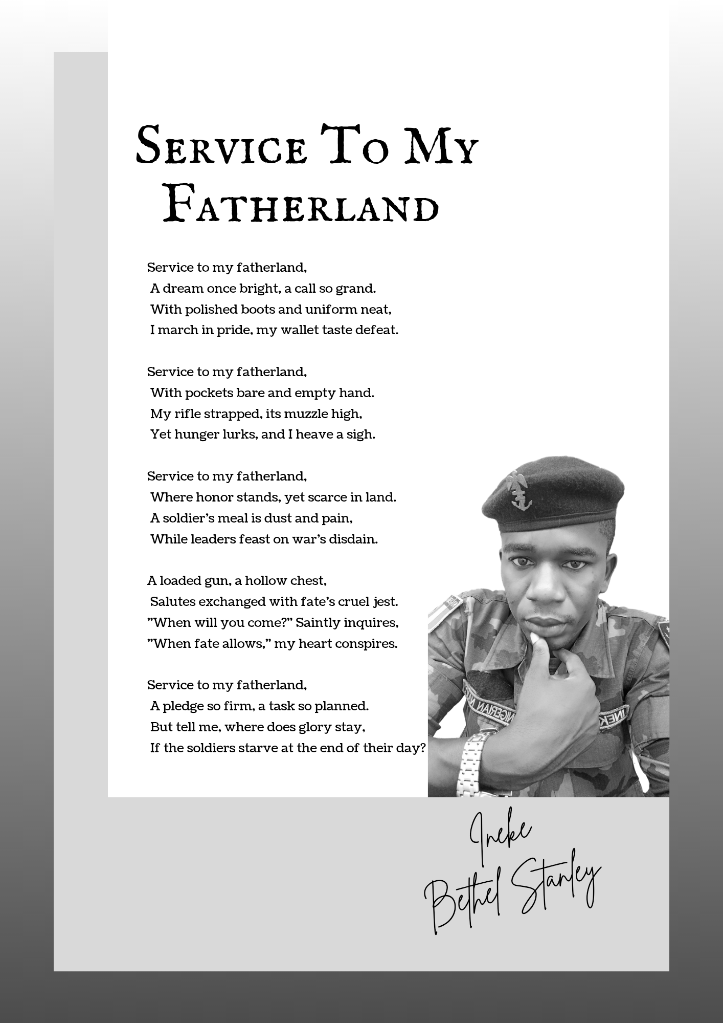 SERVICE TO MY FATHERLAND