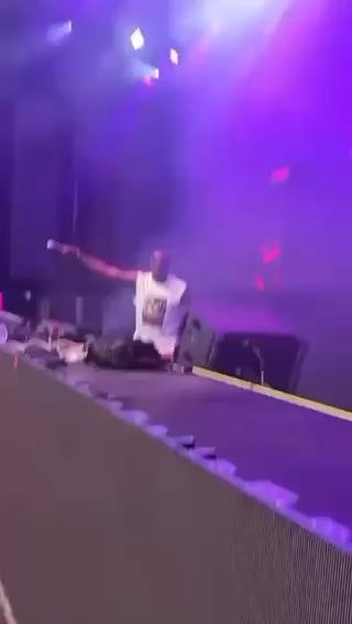  Fans on the stage performing with Wizkid